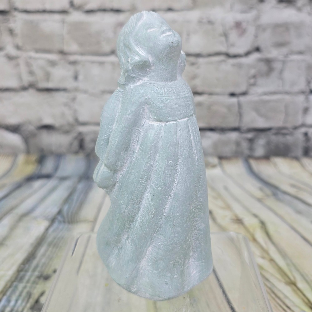 Isabel Bloom Angel Girl Figurine 2007 Signed Stone Sculpture Sage Green 5.5" USA